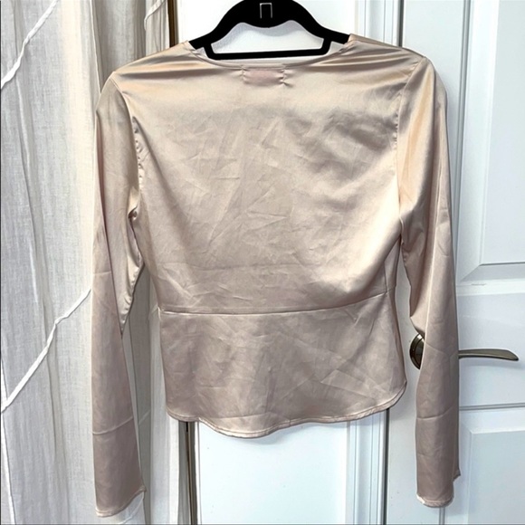 Blush Satin Long Sleeve Top - Picture 2 of 3